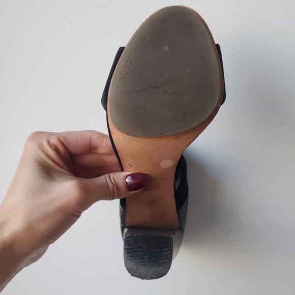 BCBGMaxAzria Black Leather & Suede Heels - Picture 6 of 6